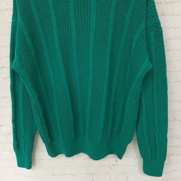 Vintage 90s Men's Sweater Knit American Weekend Teal Green Size XL - Picture 7 of 12